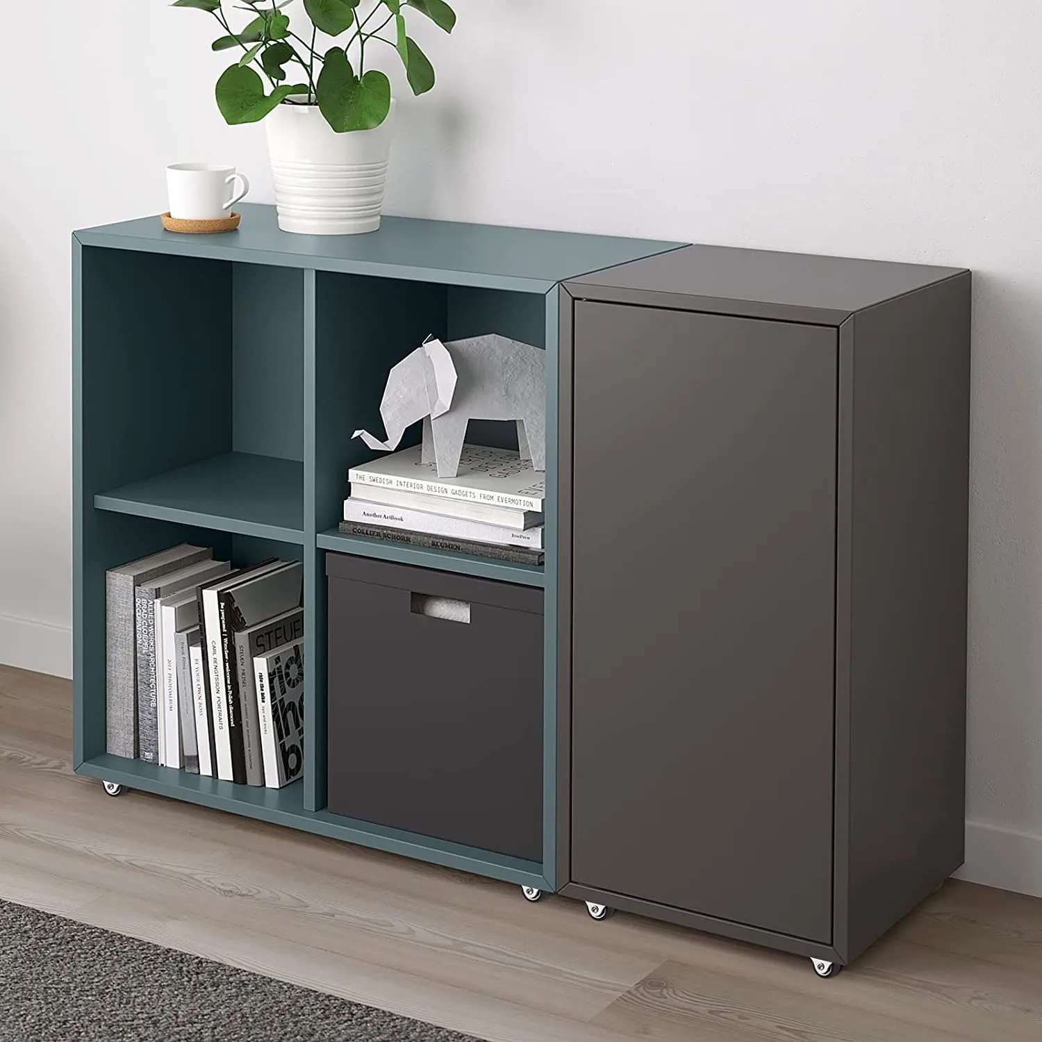 1 Inch Mini Fixed Casters, Rubber Wheels with Bearings, 130LBS Capacity, Quiet Smooth Motion, Heavy-Duty Steel Frame