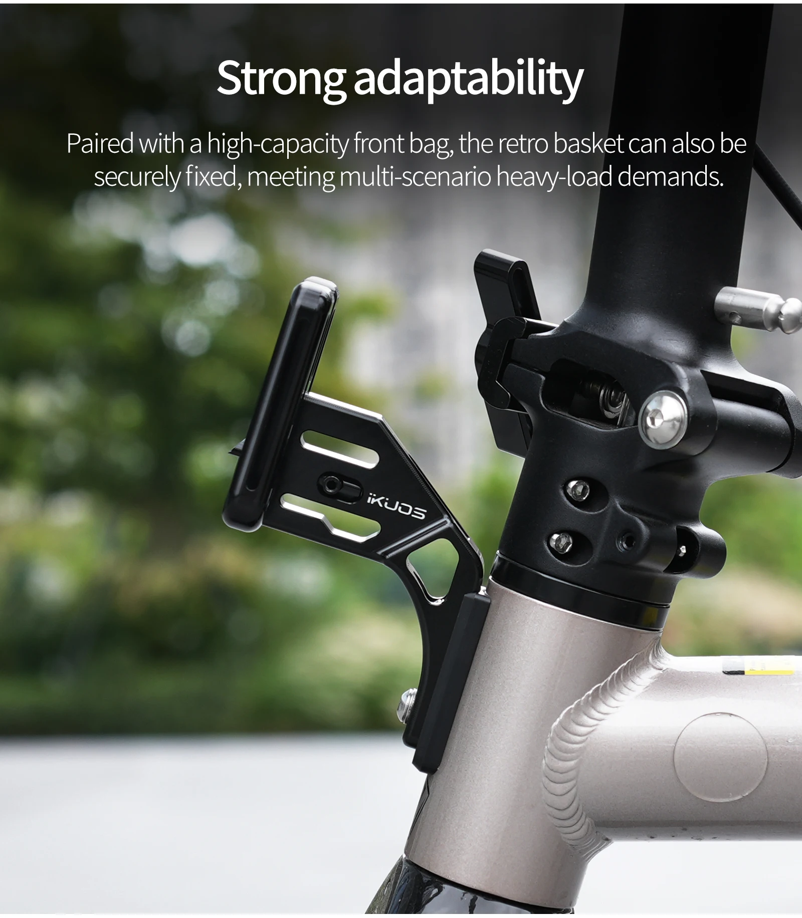 iKUOS Erhöhungsbasis für den vorderen Fahrradträger aus CNC-Aluminiumlegierung für Brompton/Dahon/JAVA neo Erhöhungsbasis für den vorderen Fahrradträger – Detail 9