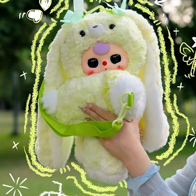 เด็กสาม Hug Baby Series กล่องตาบอดไวนิล Face Plush กระเป๋าเป้สะพายหลัง Mystery กล่อง Kawaii ตุ๊กตากระเป๋าสาว Surprise ของขวัญวันเกิด