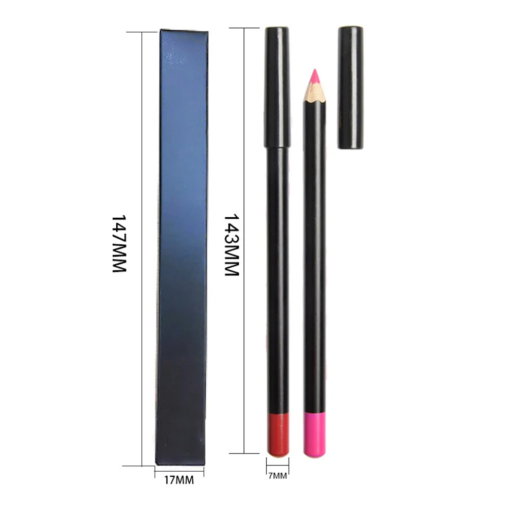 12 Uds delineador de labios resistente al agua de larga duración maquillaje lápiz moldeador de labios núcleo suave uso portátil delineador de ojos delineador de ojos portátil