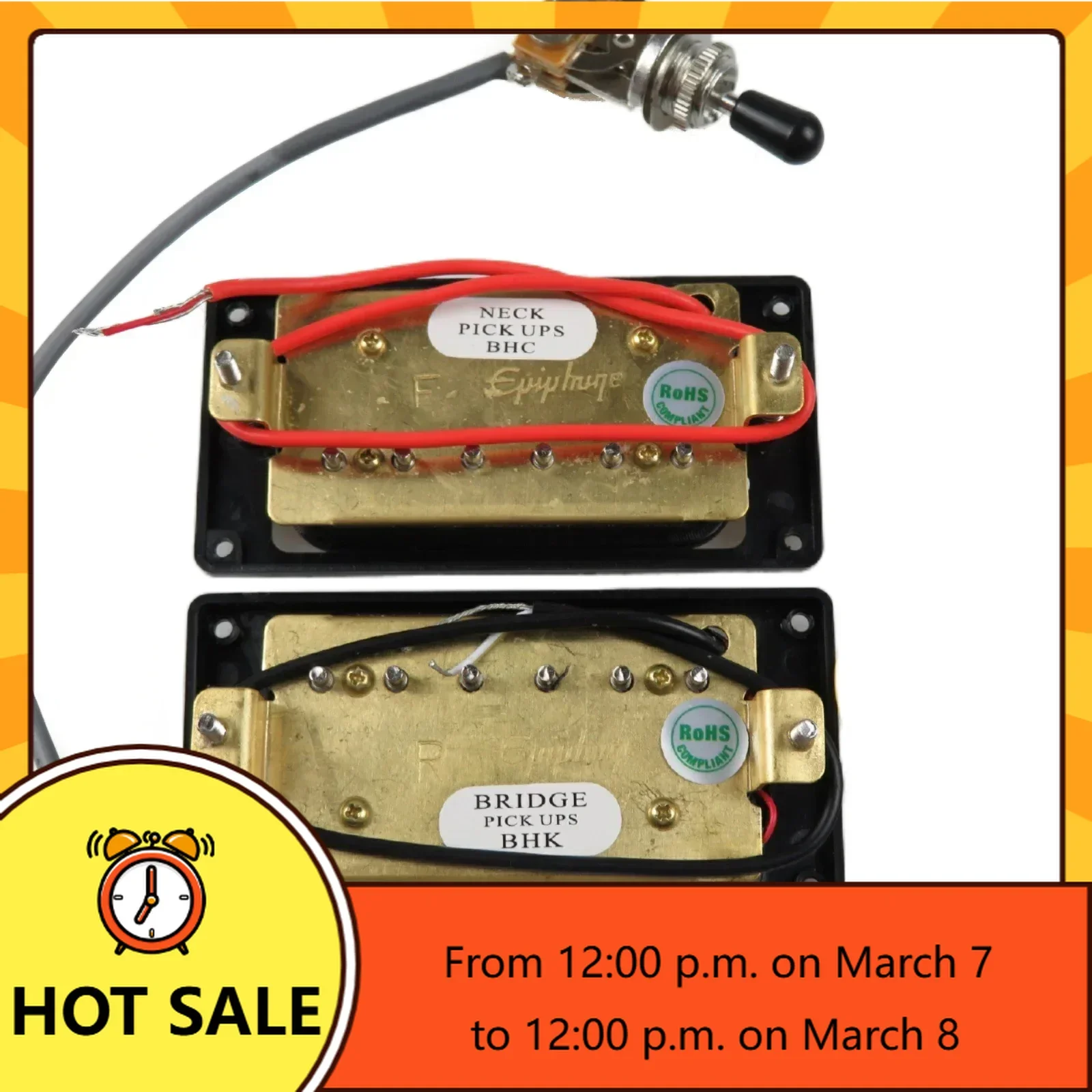 

Q-X Music Store-1 Set Gold-Sealed Humbucker Pickups For Guitar Parts Les Paul LP Guitar