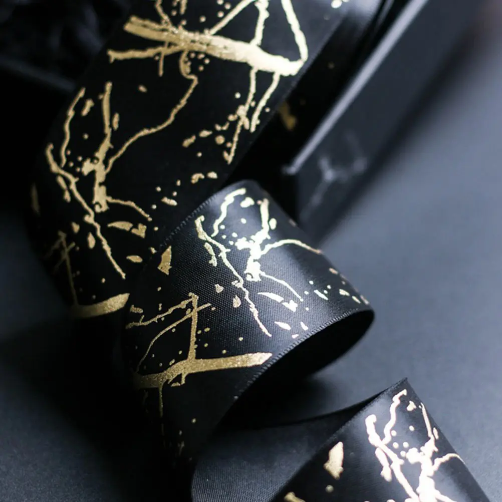 

2 Rolls Bronzing Packaging Ribbon Durable Decorative DIY Supplies Gift Box Wrapping Christmas Cake Bow Accessories