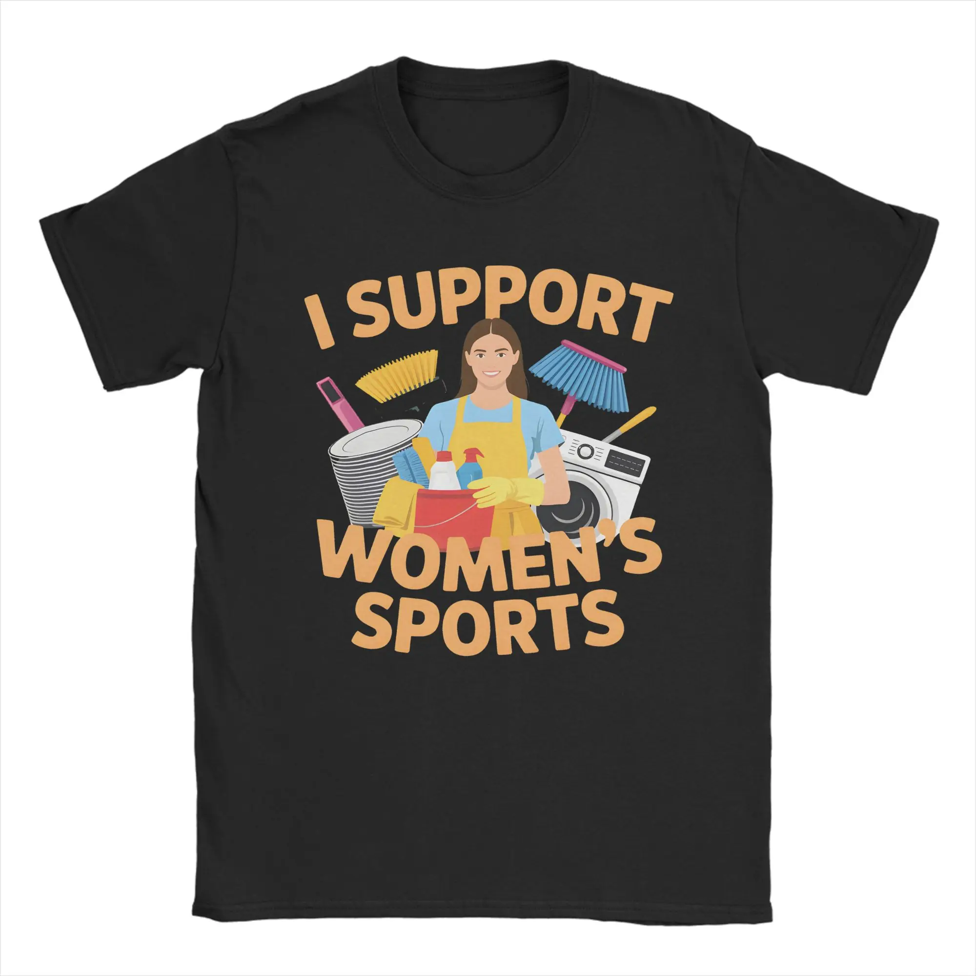 Men T-Shirts I Support Womens Sports Strong Empowerment Novelty Pure Cotton Tee Shirt Short Sleeve  T Shirts O Neck Clothes