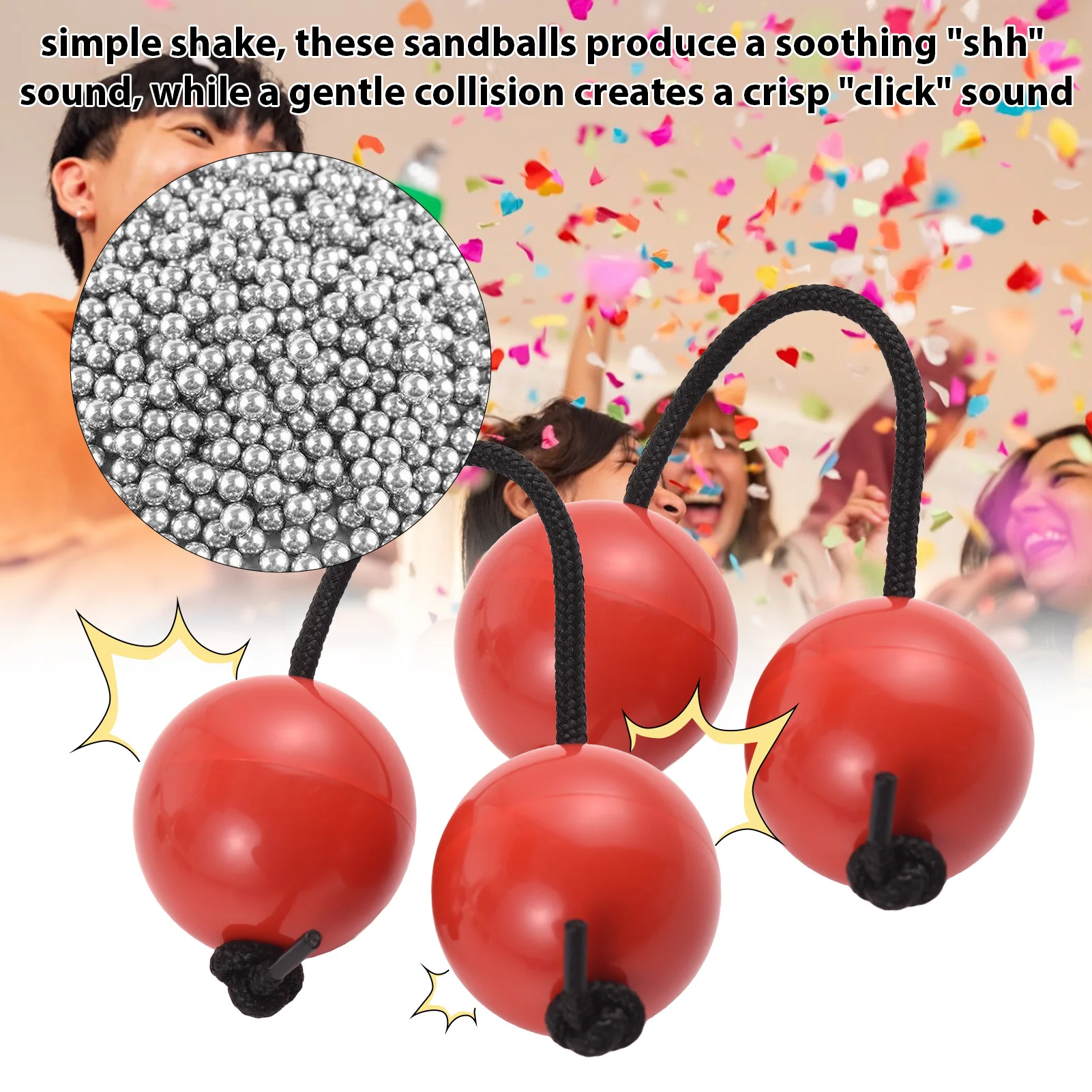2 Pcs African Rhythms Aslatua Shakers Rhythm Sand Ball Musical Percussion Instruments Beginners Hand Shaker Balls for Party
