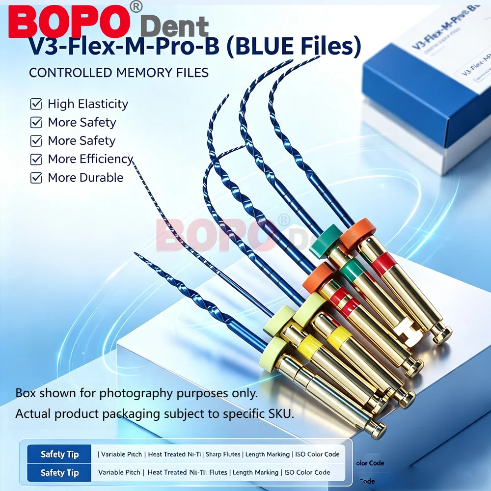 Dental Root Canal Blue Niti File Heat-Activated Rotary Nitinol Tooth Pulp 13 16 19# Files Thermally Activated Nickel-Titanium