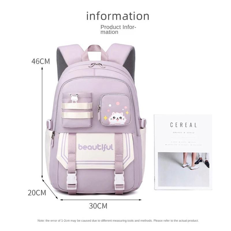 Children School Bag For Teenager Girls Cute Lightweight Orthopedic Students Backpack Waterproof Book Bag Large Capacity Backpack