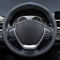 Non-slip Black Artificial Leather Car Steering Wheel Cover For BMW F20 2012-2018 F45 2014-2018 F30 F31 F34 2013-2017 F32 F33 F36