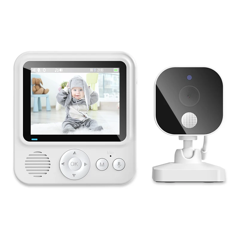 

2MP 1080P Wireless Baby Monitor Temperature Monitoring 2.8Inch VOX Feeding Remind Intercom BabySistter Nanny Cam