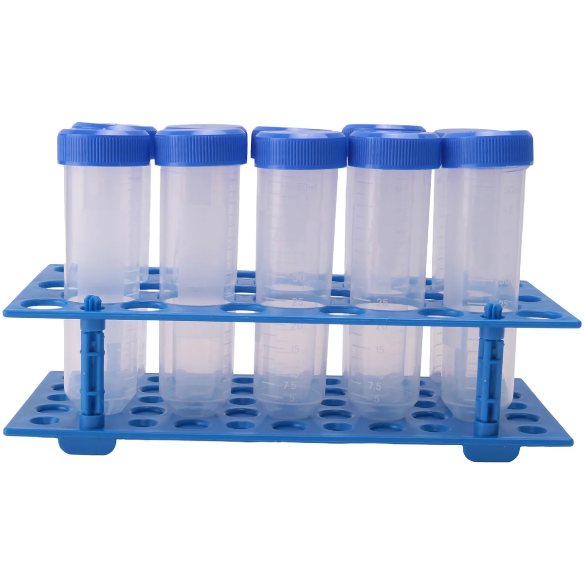 27Pcs 50ML Conical Centrifuge Tubes and 28 Well Centrifuge Tube Holder Set, Detachable Plastic Stand for Laboratory A