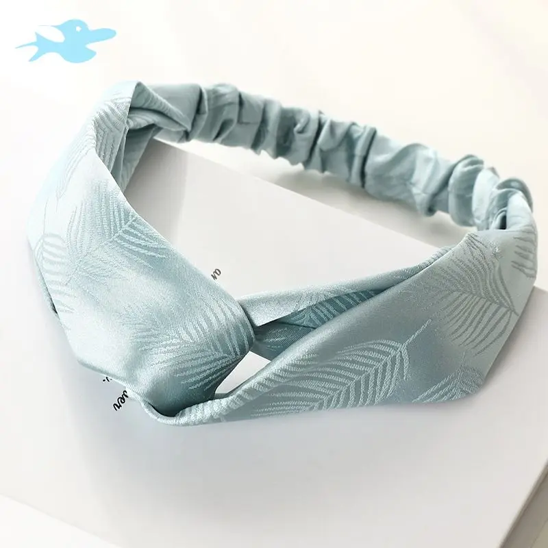 New Silk Satin Cross Knot Headbands Women Girls Elastic Hair Bands Scrunchies Turban Bandage Bandanas HairBands Hair Accessories