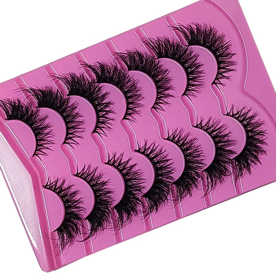 8D ふわふわマンゴーアイつけまつげ 7 組、使いやすく、完全に延長され、自然に目を引く外観に適しています。