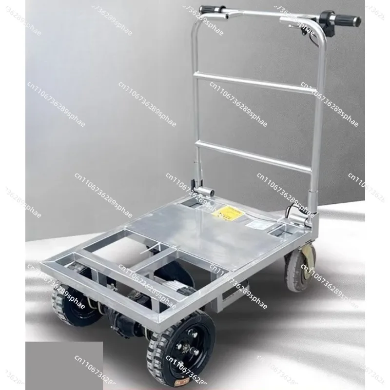 Huangsha cement electric truck folding flatbed truck pulling tile trolley load king can enter the elevator