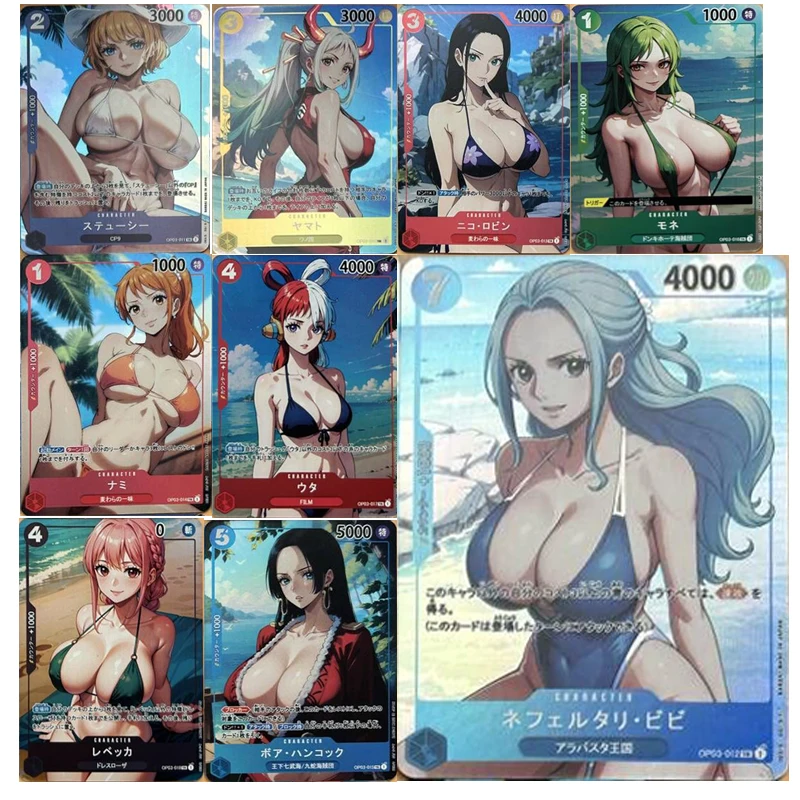 

One Piece cards DIY Yamato Robin Hancock Nami Boy anime collectible card toy Christmas birthday presents Rainbow flash