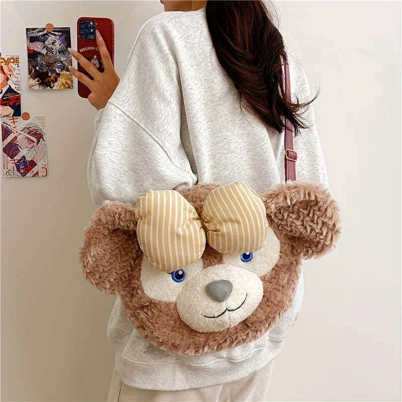 1pc Disney Duffy cute doll handbag, versatile shoulder bag, plush doll casual crossbody bag