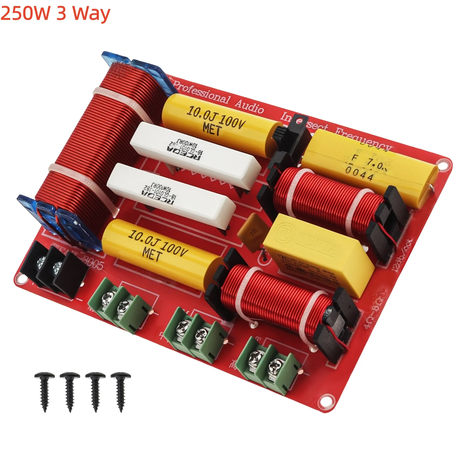 250W/700W/800W 3 Way 4 - 8Ω 3 Speaker Unit HiFi Home Speakers Audio Frequency Divider Crossover Strainers,Treble Alto Bass Boar