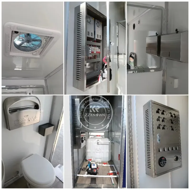 Toilette mobili con doccia Rimorchio da bagno portatile Bagno portatile per noleggio eventi all'aperto e costruzione