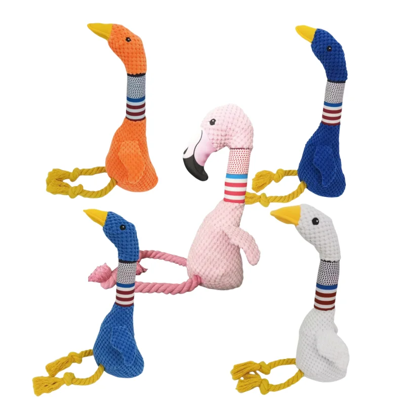 Pet Dog Plush Sound Toy Cute And Realistic Flamingo, Durable And Chewy Pet Toy To Relieve Dog Toy Supplies Interactive Dog Toys