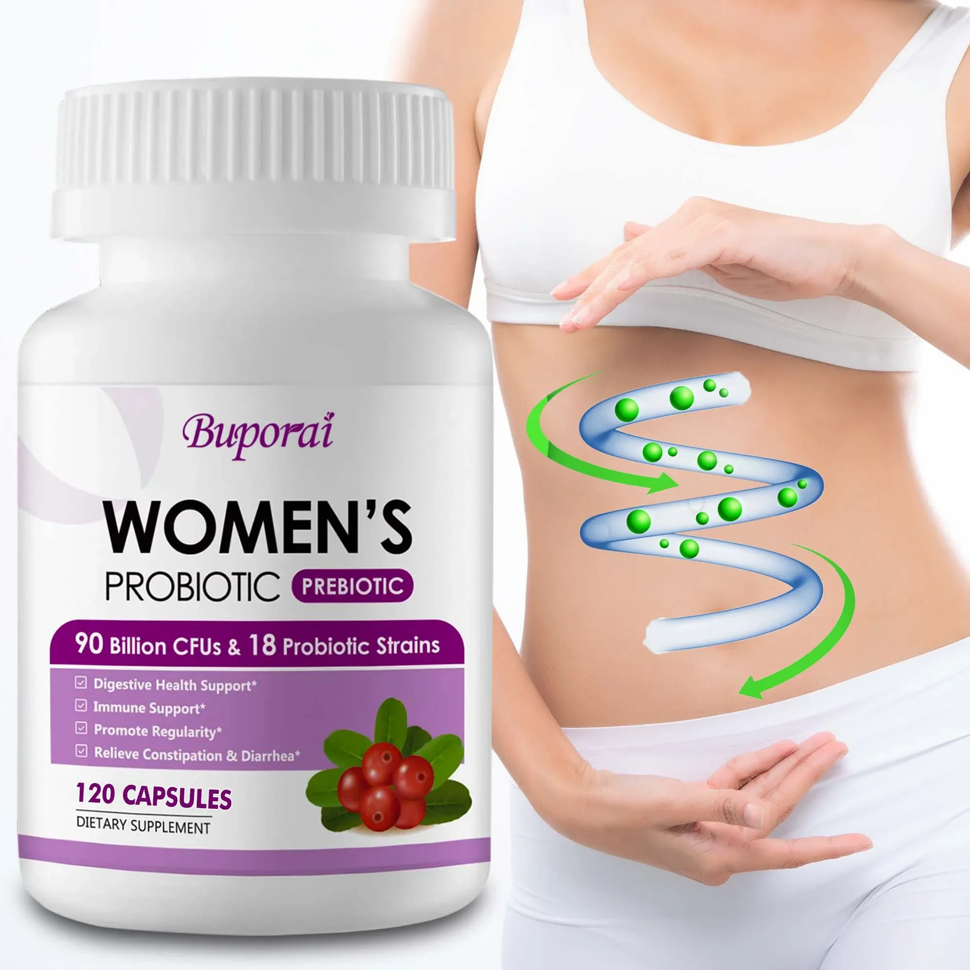 

Women's Probiotic - Reduces Diarrhea and Flatulence, Support Metabolism, Balances Intestinal Flora, and Women's Health