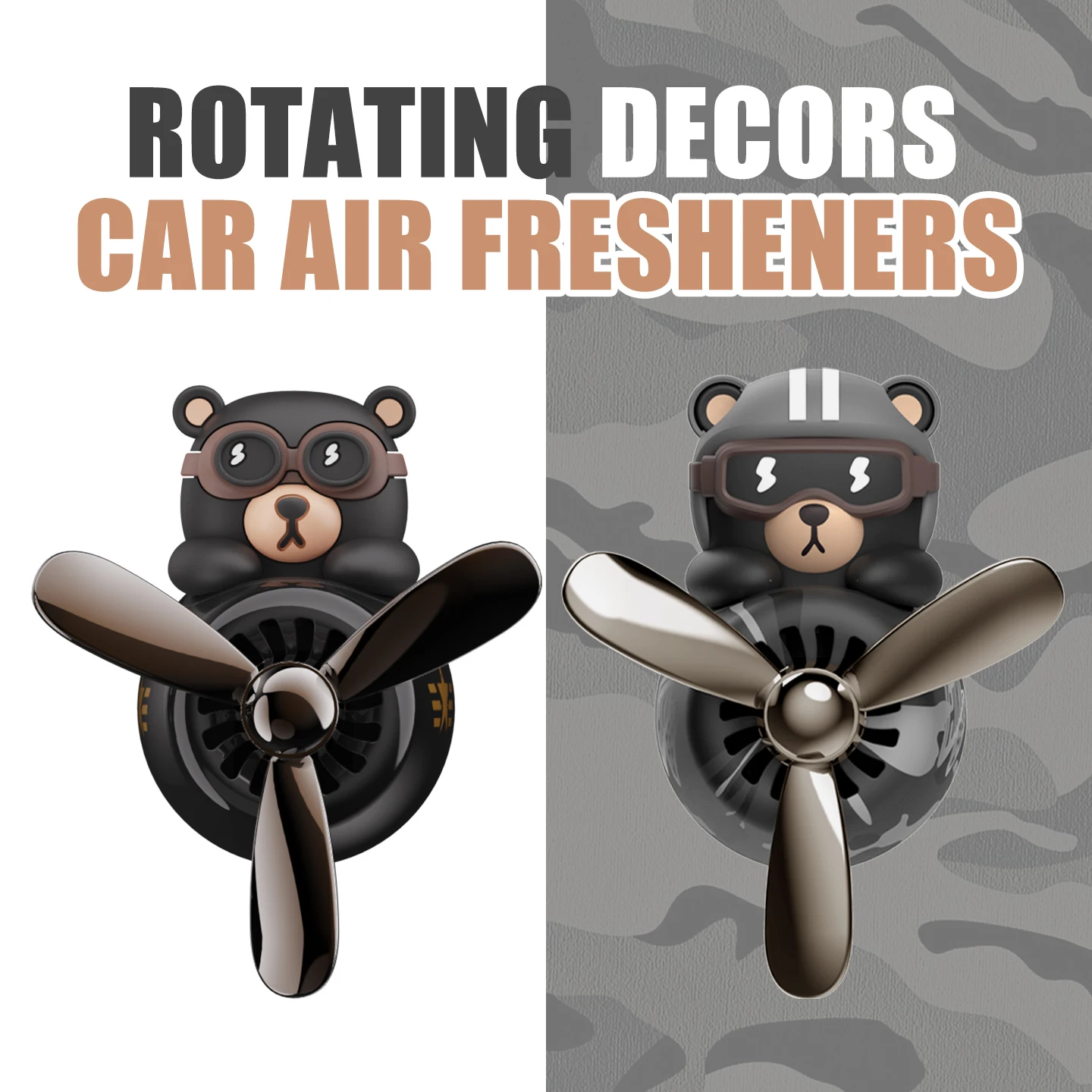 

Вращающийся пропеллер, самолет-пилот, камуфляжный медведь, украшение автомобиля, вентиляционный зажим, украшение приборной панели, аксессуары для интерьера, диффузор аромата для мужчин