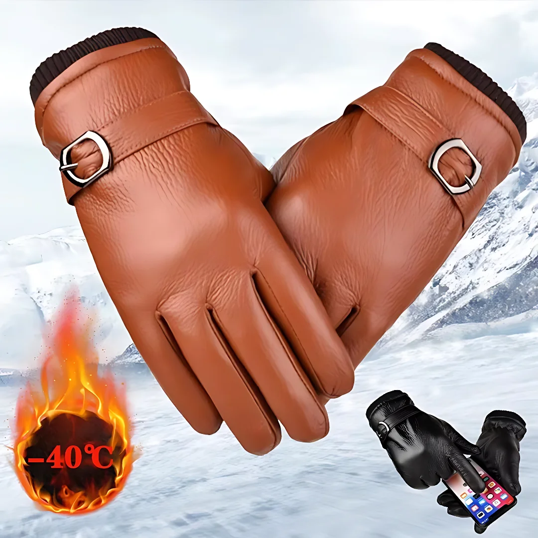 1-5 paia di guanti touch screen invernali da equitazione all'aperto sci guanti in pelle calda ispessita moda invernale nuovi guanti in pelle da uomo