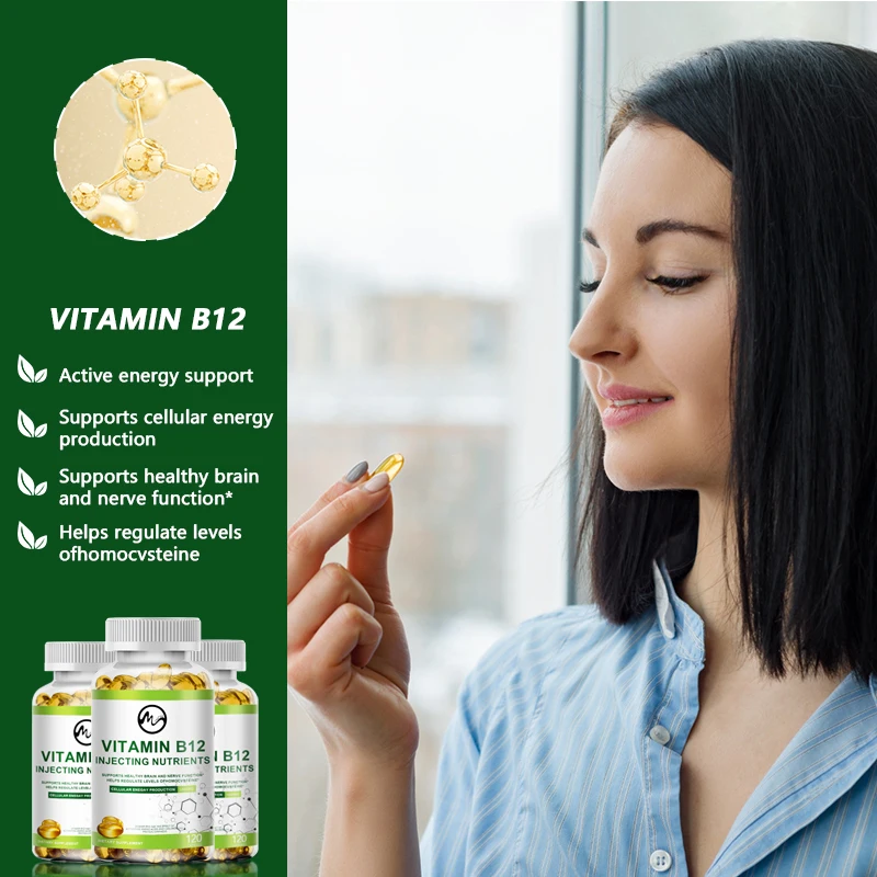 Mutsweet High Potency Vitamin B12 Methylcobalamin 1000mcg 120 Capsules Vegetarian Caps Non-GMO Gluten Free B12 Supplement Gel