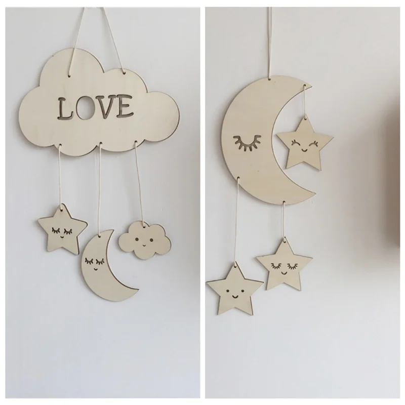 DIY Decoration Eyelashes Moon Stars Ornaments Children's Room Photo Props Princess Girl Teen Kawaii Room Decor Garden