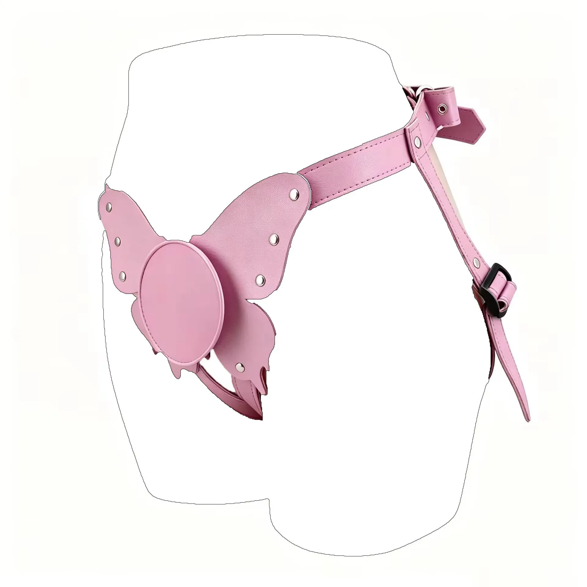 Butterfly Strap On Harness with Dildo Mount - Wearable Suction Cup Holder for Couples Pegging Play - view 5