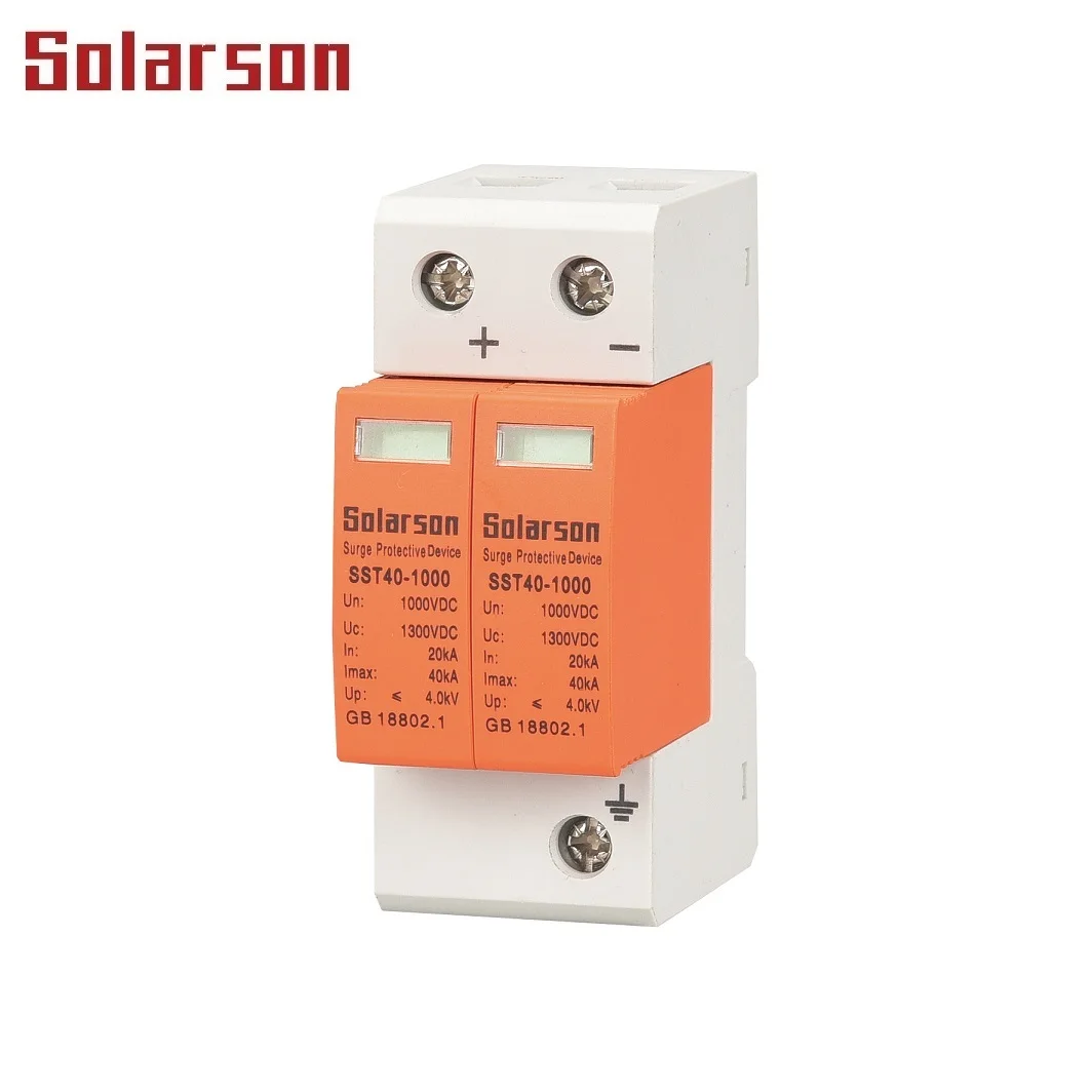 

500V 600V 1000V DC SPD 2P Surge Protector device dc surge protector 40kA Protective Device fo Solar System