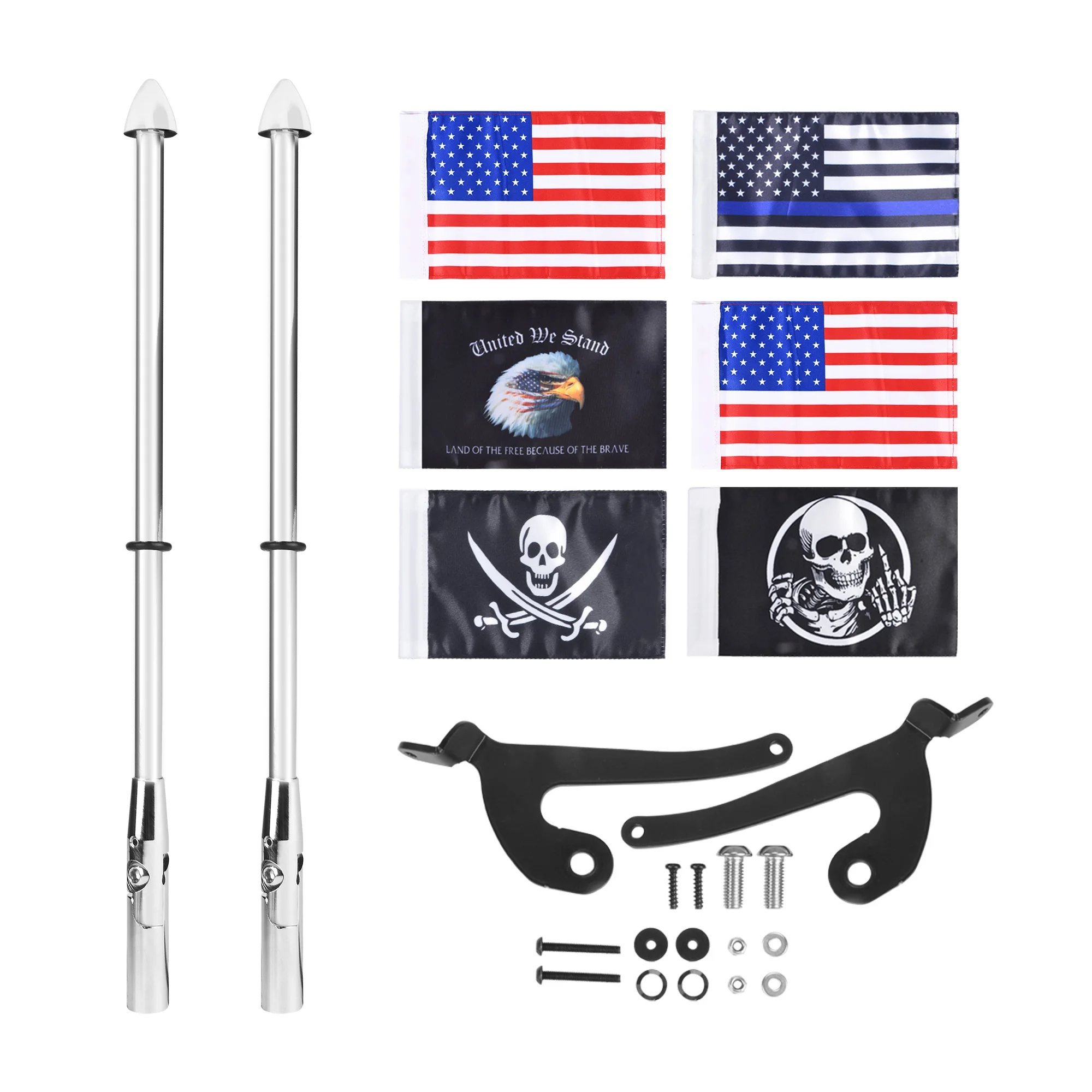 Motorcycle Flags Trunk Flagpole Bracket Aluminum Foldable Flag Pole Mount Kit for Can-Am Spyder F3-Limited 2017-2023 Spyder RT