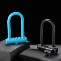 1 Piece Anti-Theft Mountain Bike Road Bike Silicone U-Lock Motorcycle Helmet Bicycle Electric Scooter Alloy Steel Black