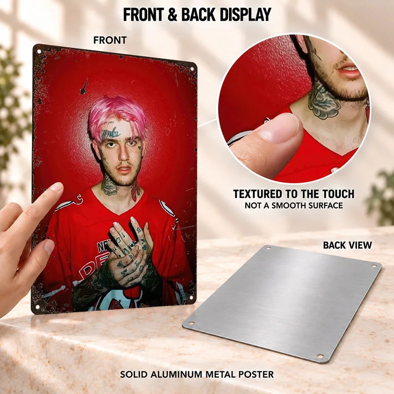 Lil Peep Printed Posters Bold Decorative Graphic Collector Room Wall Art Personalized Aluminum Metal Sign Memorable Decor Gift