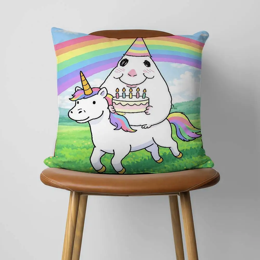 Cute Funny Hamster MeMe 30x30cm 45x45cm Pillow Case Decor Protective Covers Comfortable Soft For Sofa Living Room Home Office