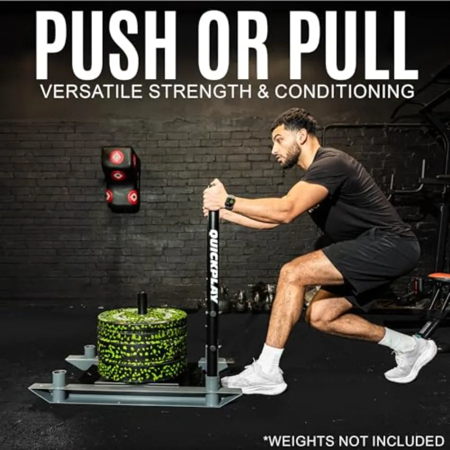 Slitta per Allenamento con Pesi (Push/Pull) o Solo Slitta da Trazione - Acciaio Resistente per Allenamento di Forza e Condizionamento, Sviluppo della Potenza Esplosiva