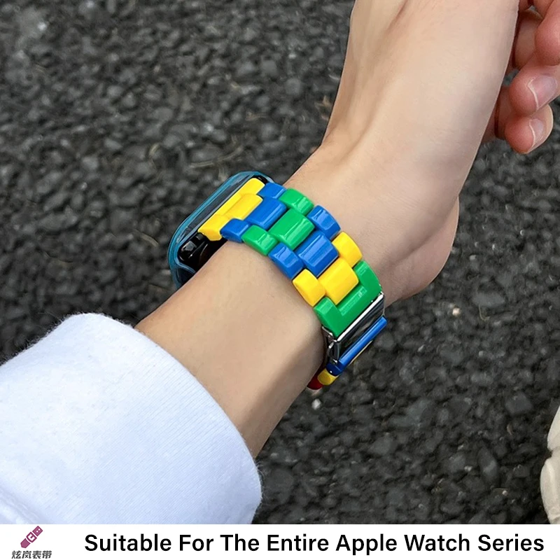 Regenboog blokkerende band voor Apple Watch Series Ultra 10 9 8 se 7 6 5 4 Armband correa iWatch Band 44 mm 40 42 46 38 49 41 45 mm