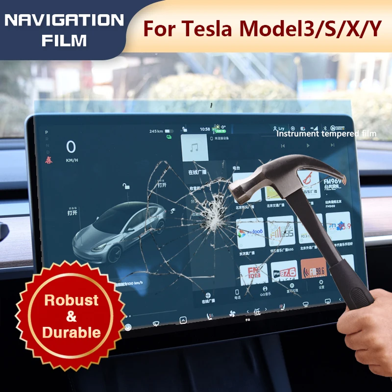 15/17 Inch For Tesla Model 3 S X Y Navigation Tempered Glass Center Control Screen Protection Film Waterproof Car Accessories