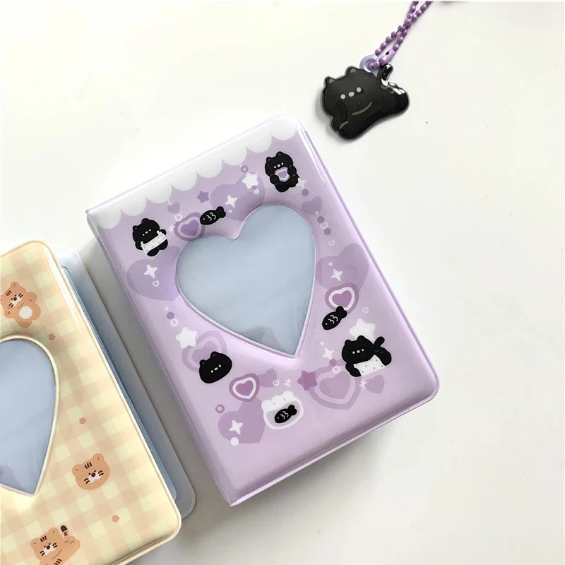 36 Cards Kpop Card Binder Name Card Book Photocard Holder Cute Bear Photo Album 3 Inch Love Heart Hollow Picture Storage Case - view 4
