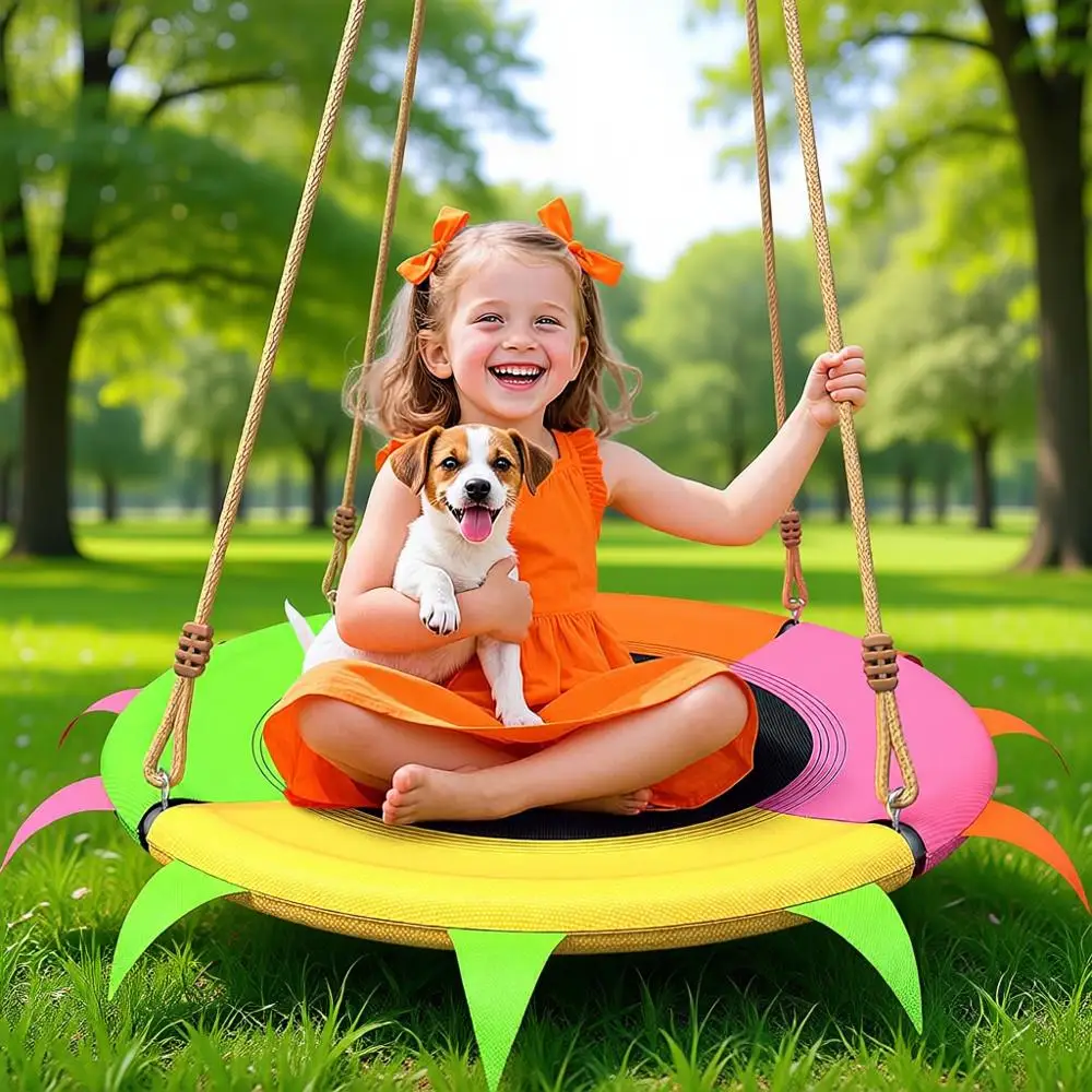 

Heavy-Duty 400lb Outdoor Tree Swing with Adjustable Straps, Weather-Resistant Seat for Kids