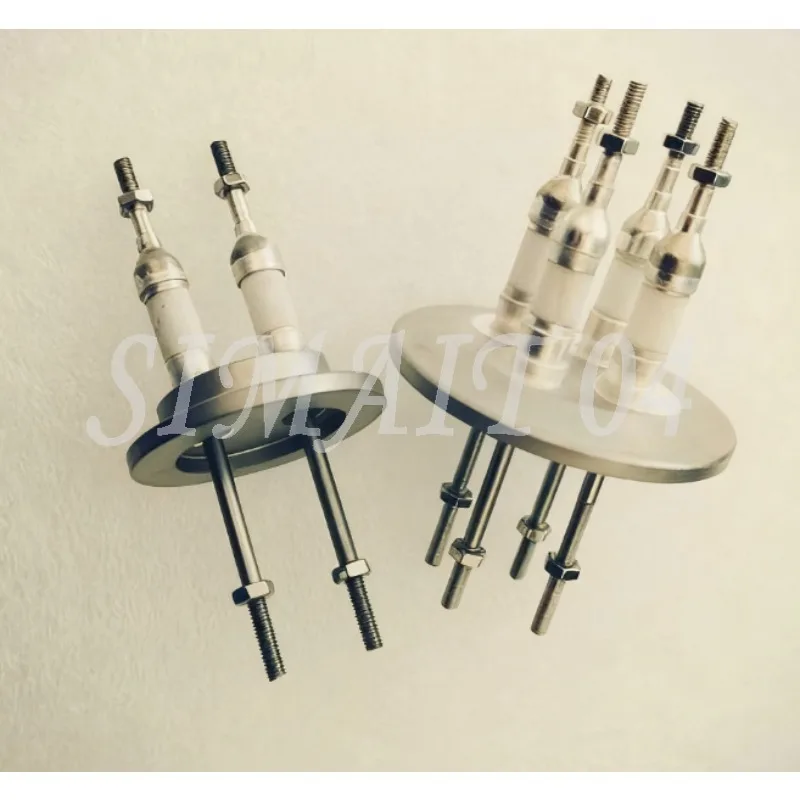 

Фланец электрода KF40 Фланец вакуумного электрода KF50, керамический герметичный электрод, вакуумная проникающая часть