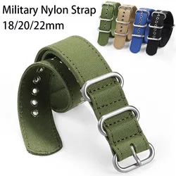 Universal Canvas Nylon Straps 18mm 20mm 22mm Smartwatch Bands Military Nylon Replacement Bracelets Men Women Wristbelt for Seiko