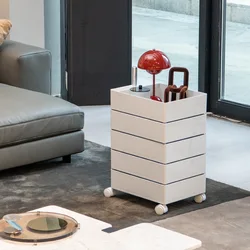 Nordic 360 Rotating Bedside Table Bedroom Ins Style Multi-Layer Drawer Movable Storage Cabinet Cosmetics Multiple Functions