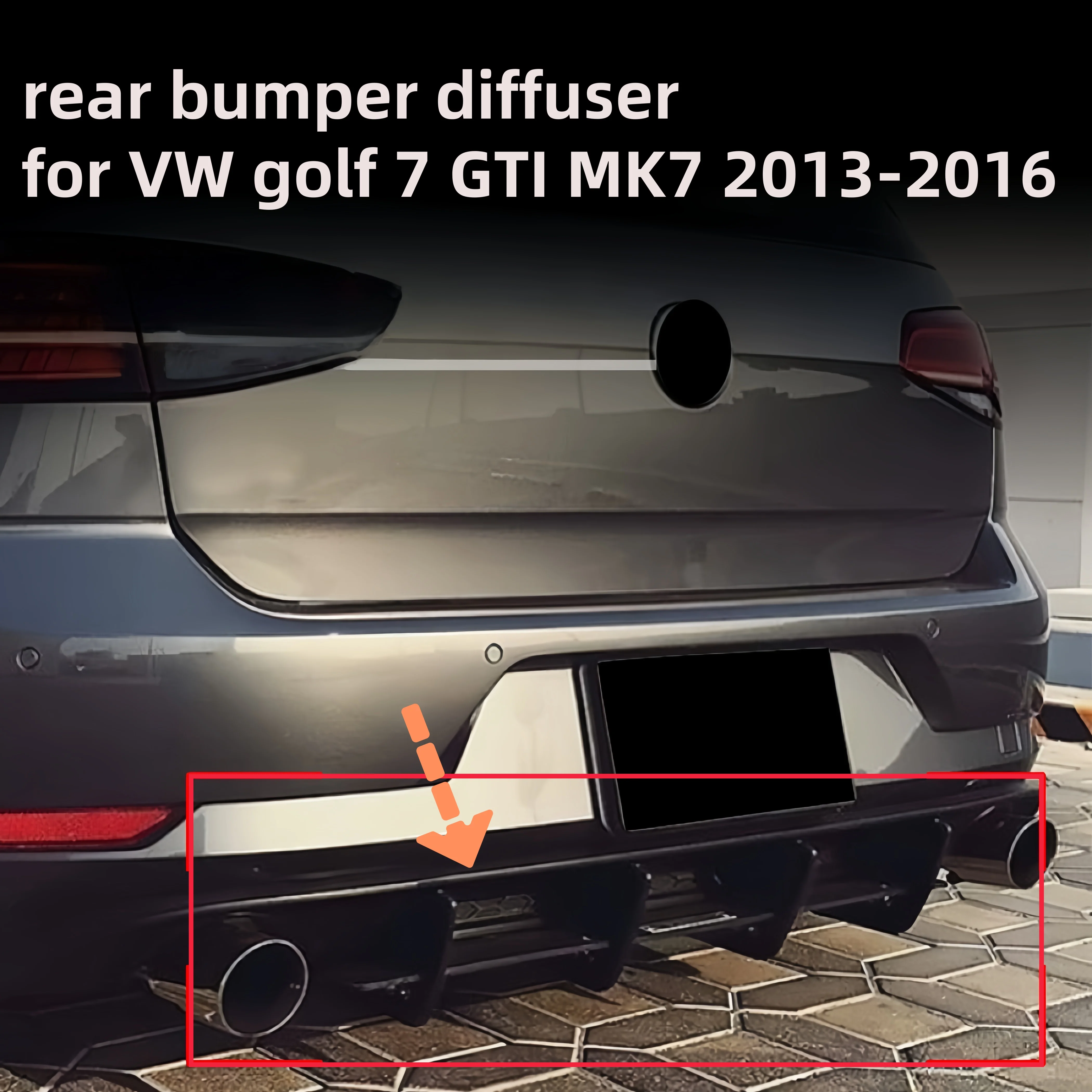 

Новый стильный автомобильный задний бампер, 4-жильный диффузор для VW Volkswagen Golf 7 VII MK7 GTI 2013-2016, задние боковые разветвители, спойлер для губ