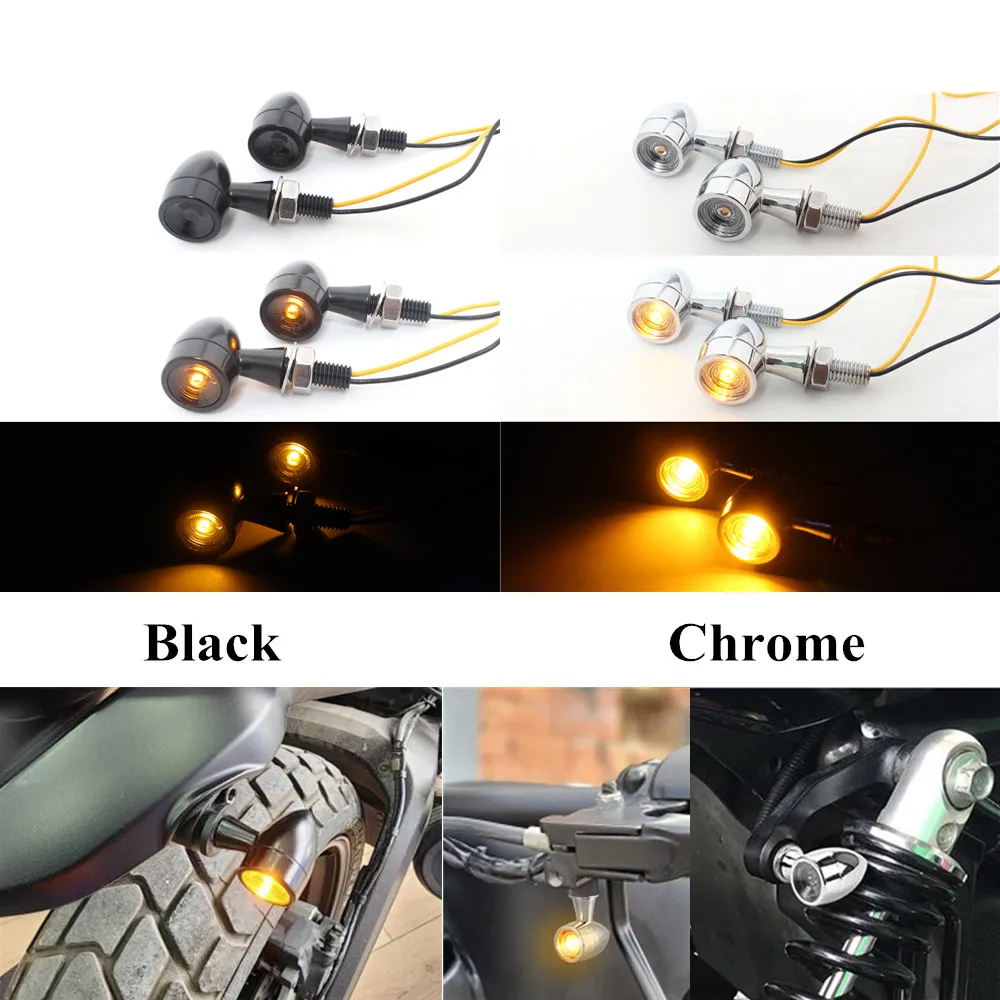 

Motorcycle LED Turn Signal Light For Kawasaki Harley Suzuki Yamaha 8mm Mini Indicator Flasher Lamp Amber clignotants moto led