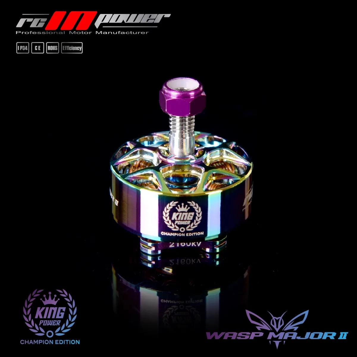 Motore brushless RCINPOWER WASP MAJOR II Colorful Champion Edition 2160KV FPV - Parti di aggiornamento per droni da corsa