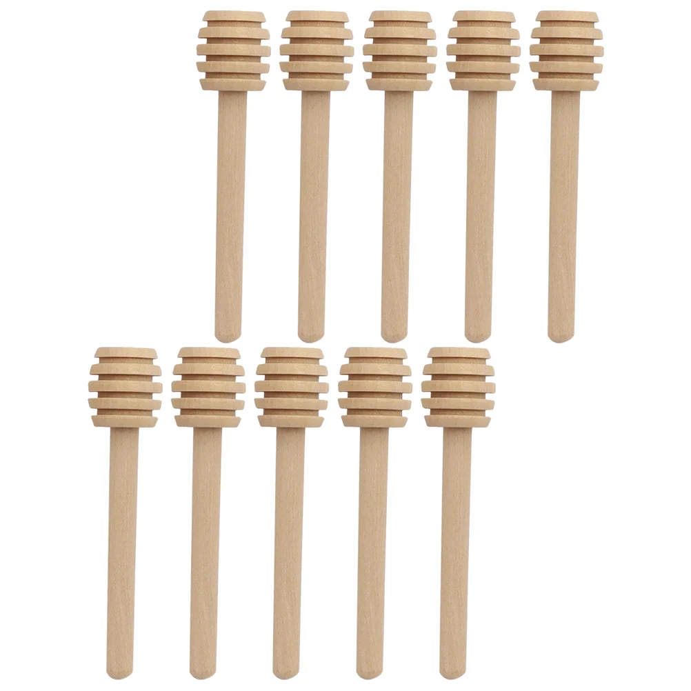 10 Pcs Wooden Honey Stick Stirrers Sticks Jam Stirring Rod Household Convenient Dipper Portable Long Handle