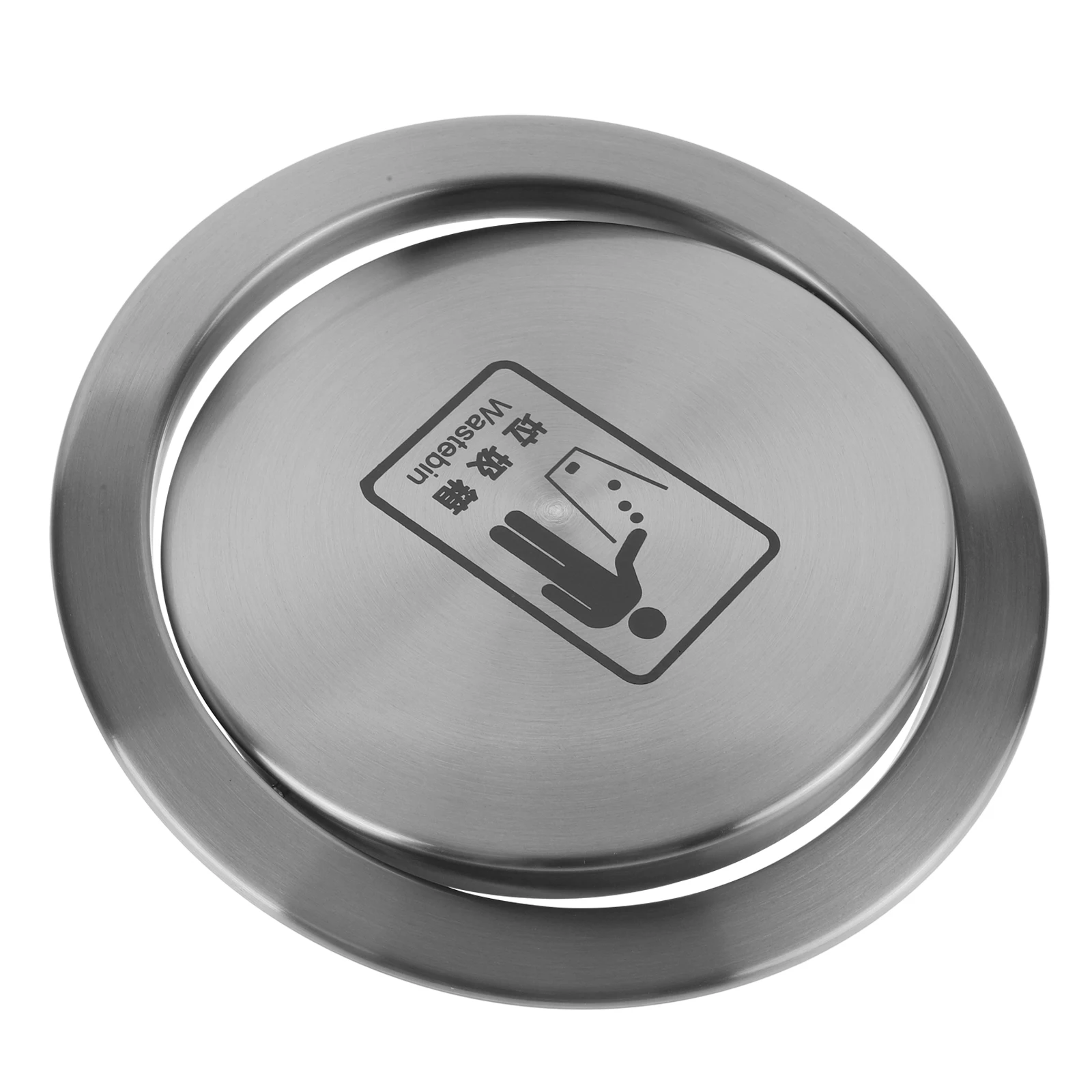 

StainlessSteelTrashCanRoundLidEmbeddedTypeGarbageBinFlapKitchenBathroomOfficeSmallSpacesCountertopTrashLidCoverRecessed