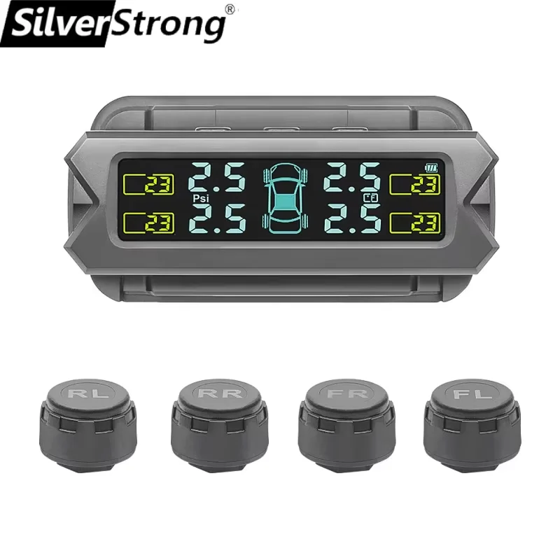 Solar Energy TPMS External Sensors Car Tire Pressure Alarm System TPMS Security Alarm