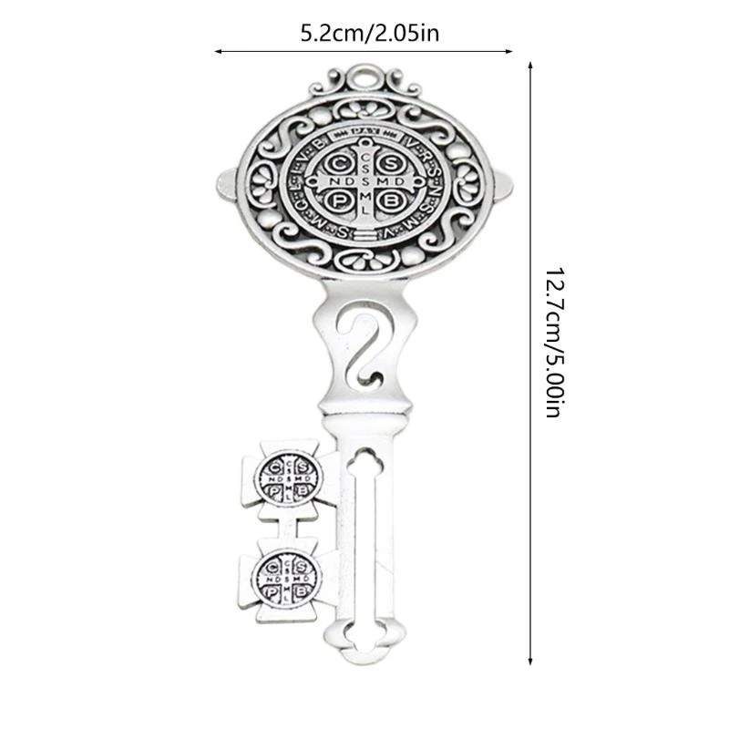 Set of 2 Christian Themed Key Wall Decoration Religious Home and Door Hanger Alloy for Jewelry and Accessories E0BF