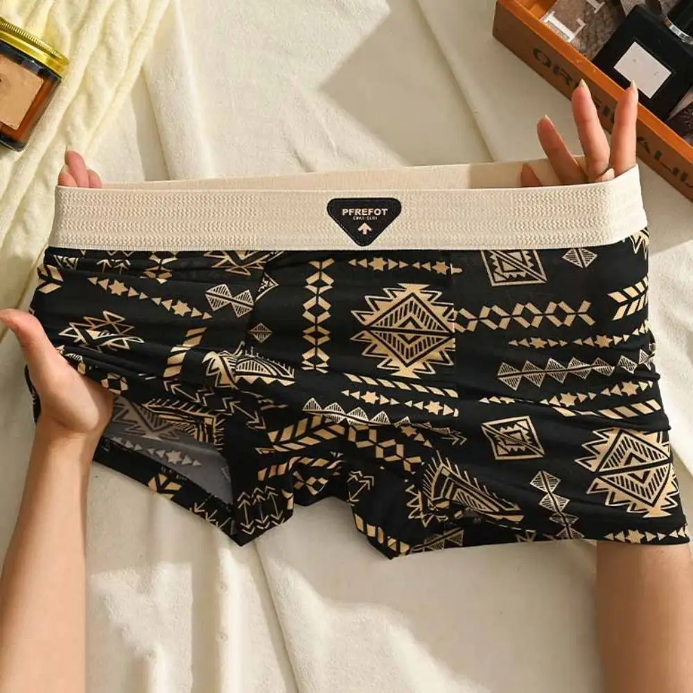 

3Pcs Fashion Plus Size Men's Boxer Briefs Mid Waist Elastic Shorts Underpants Lingerie Seamless Underwear for Man Male