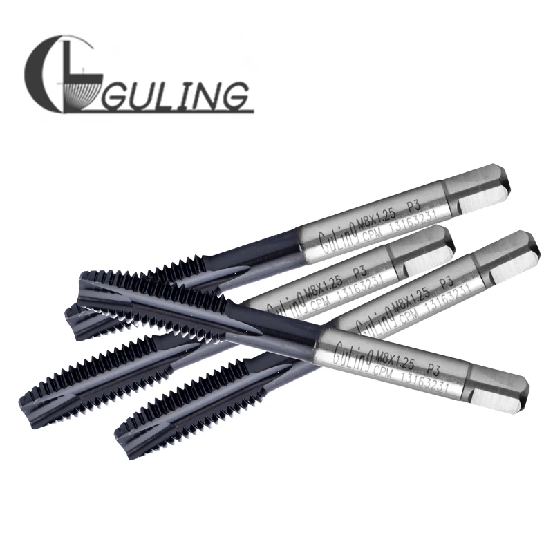 GULING-grifo puntiagudo en espiral para máquina de acero inoxidable, HSS-PM con revestimiento JS, M3, M4, M5, 6, M8, M10, M12