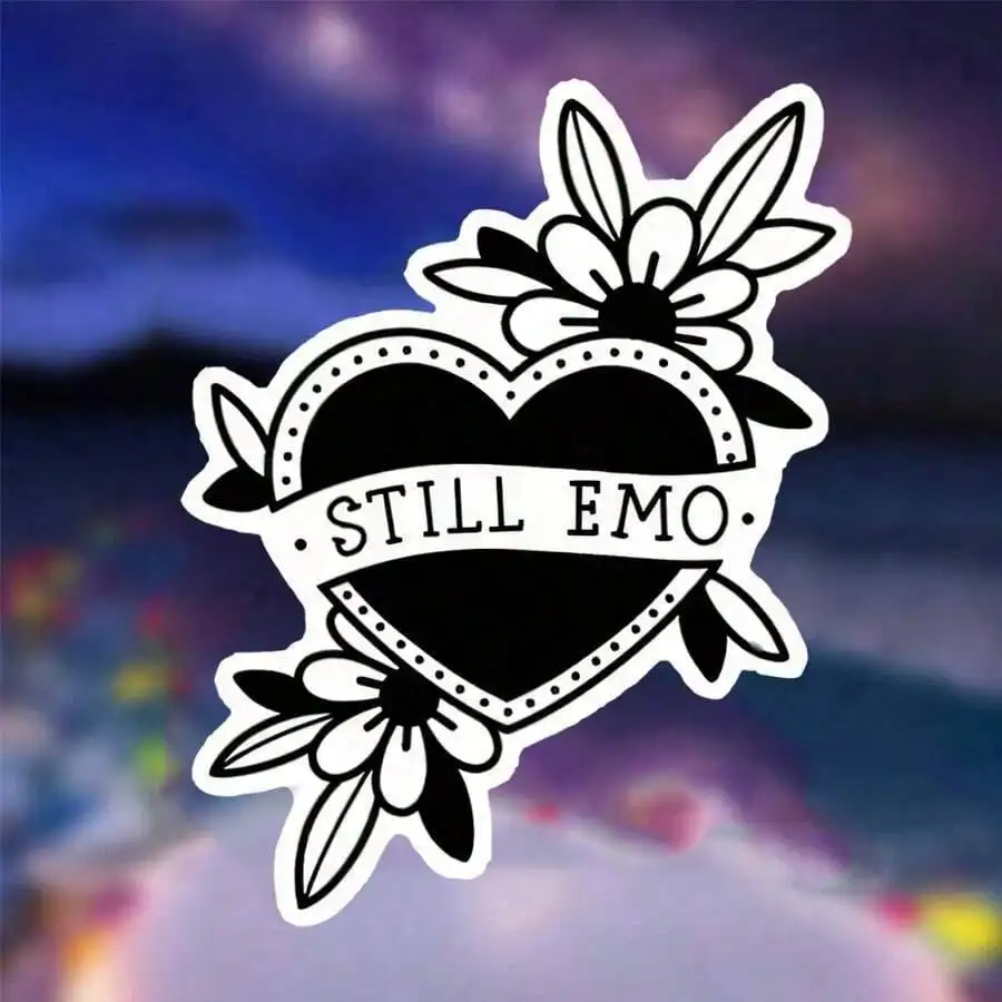 

Наклейка с цветочным узором Still Emo, черно-белая готическая водонепроницаемая наклейка, украшение для ноутбука, чехла для телефона, автомобиля